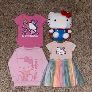 XS(4/5) Girls’ Hello Kitty Clothes & Plush Backpack